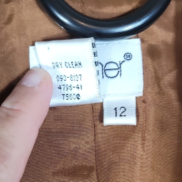 Vintage Faux Suede Fringe Jacket Brown Tan Size 12 Boho Western Y2K Blazer - Picture 9 of 12